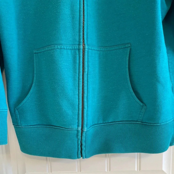 Old Navy Teal NYC Zipup Hoodie Women’s Size Large - Picture 2 of 6